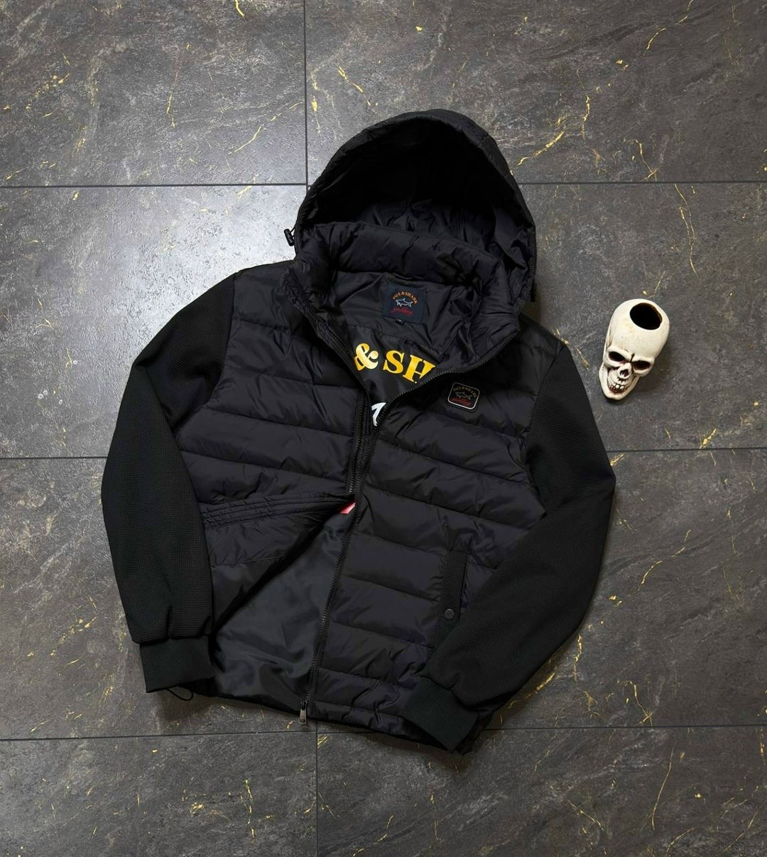 куртка paul shark мужская,пауль шарк куртка с вязаными рукавами,куртка armani,куртка paul&shark,куртка демисезонная