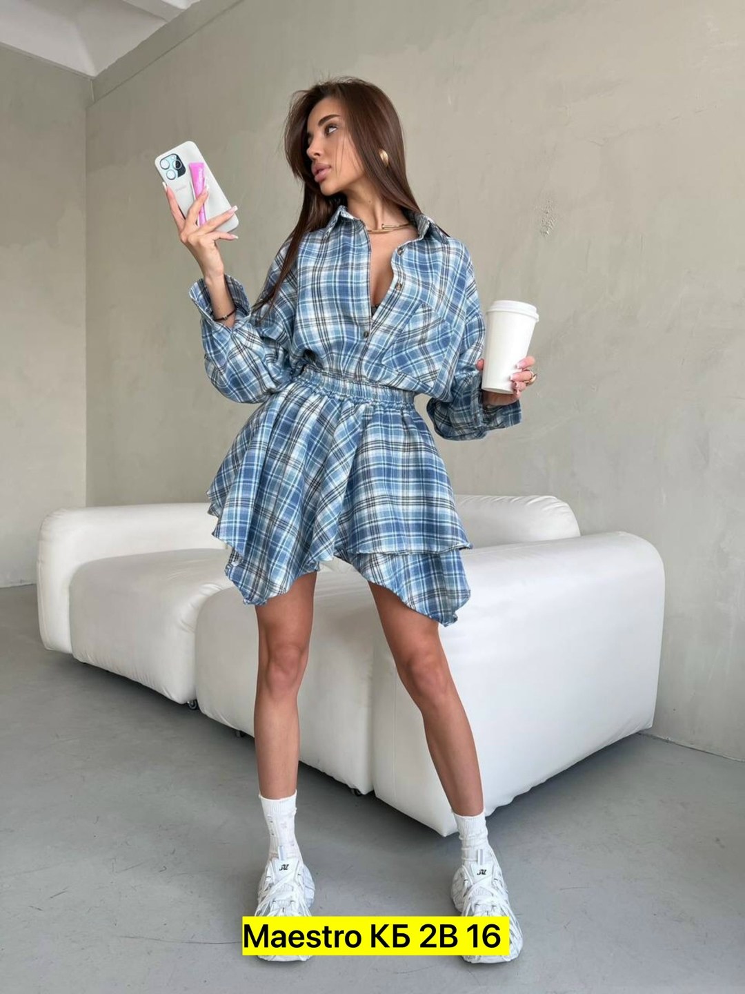 костюм с юбкой и рубашкой,костюм в клетку,женский костюм,костюм юбка с рубашкой в клетку,юбочный костюм в клетку