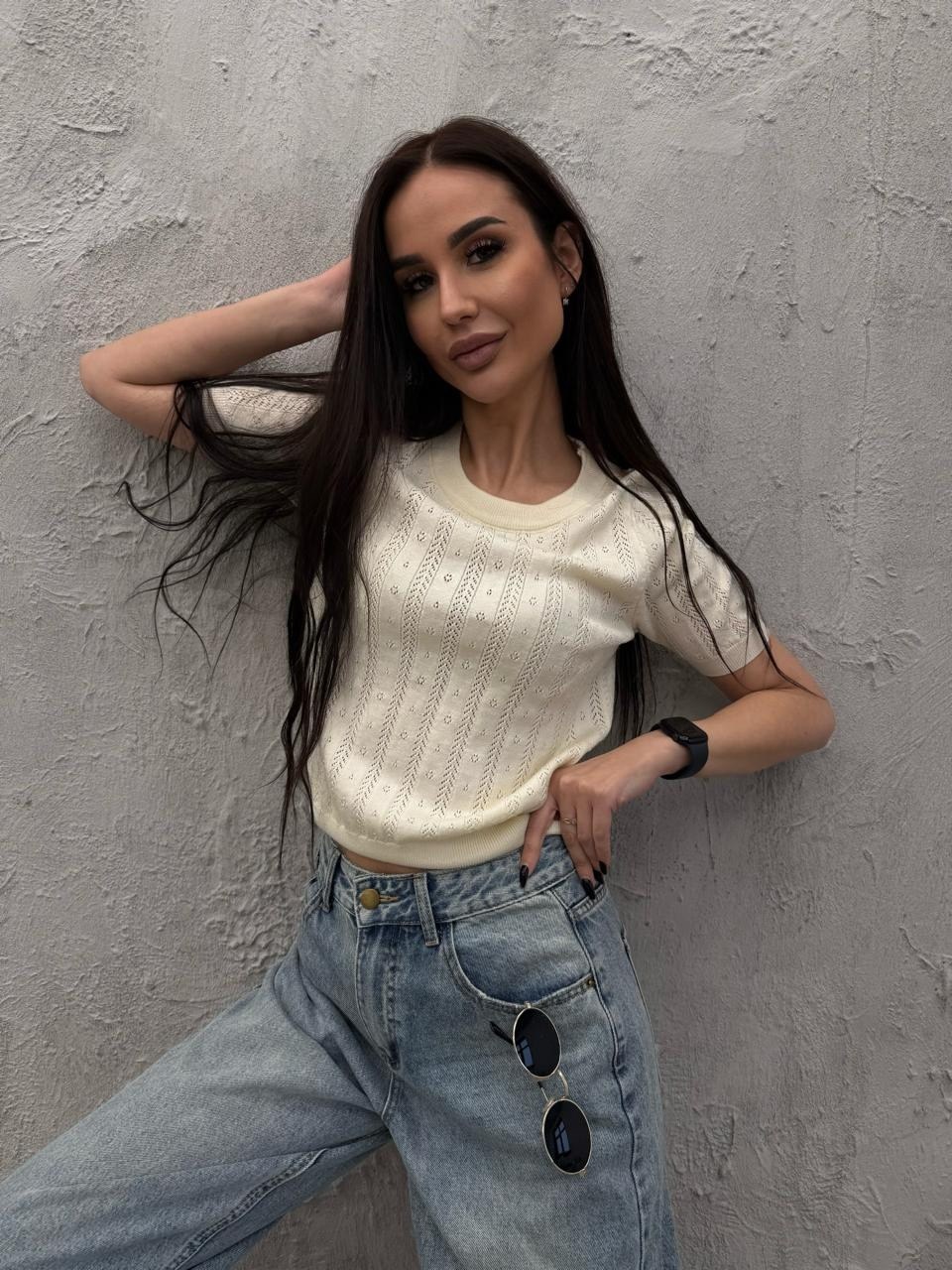 блузка вязаная,вязаная кофта,кофта женская,джемпер romgil тз921х голубой,голубой джемпер