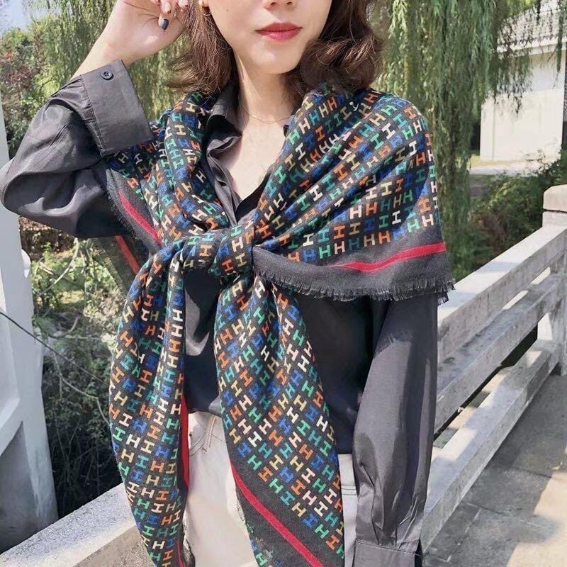 палантин женский,мусульманская девушка,шарф в клетку,хиджабная мода,шарф женские