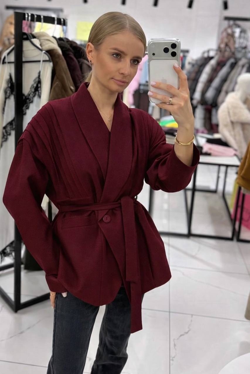 пиджак удлиненный с объемными рукавами оверсайз ulka shop,пиджак женский оверсайз с объемными рукавами,пиджак удлиненный с объемными рукавами оверсайз ulka shop цвет бургунди,пиджак оверсайз с поясом