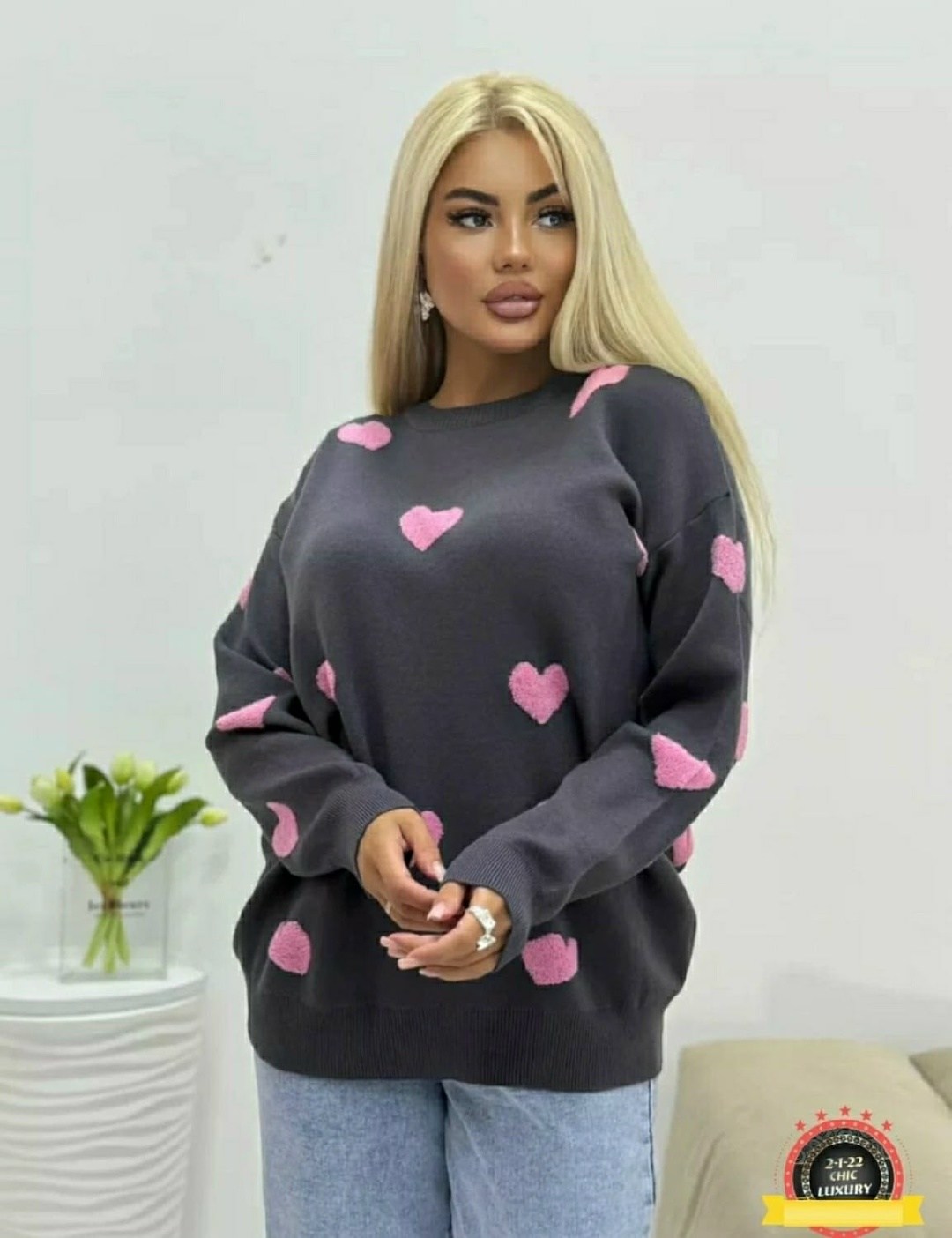 свитшот женская,свитер с сердечками,оверсайз свитшот,свитер оверсайз с сердечками,свитер оверсайз с сердцами