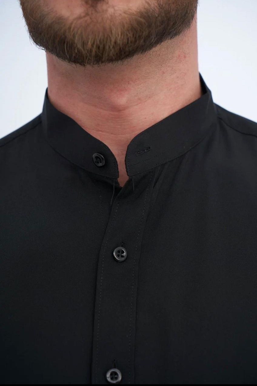 мужская классическая рубашка,рубашка мужская,рубашка приталенная,рубашка с длинным рукавом классическая kenzil цвет черный,рубашка мужская черная