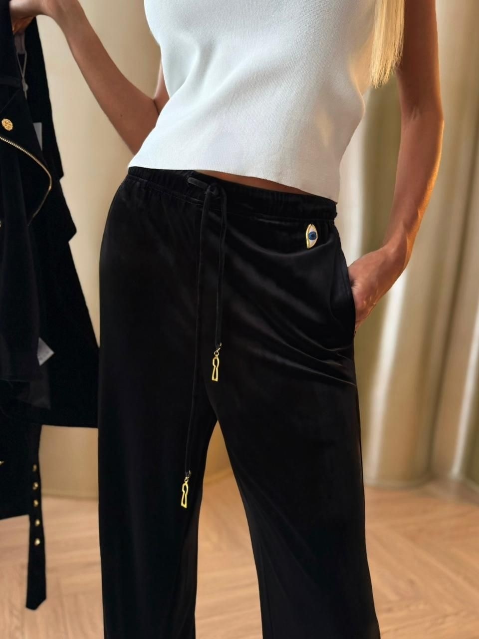 брюки стильные,брюки модные,комбинированные брюки,кожаные брюки женские,женский брюки