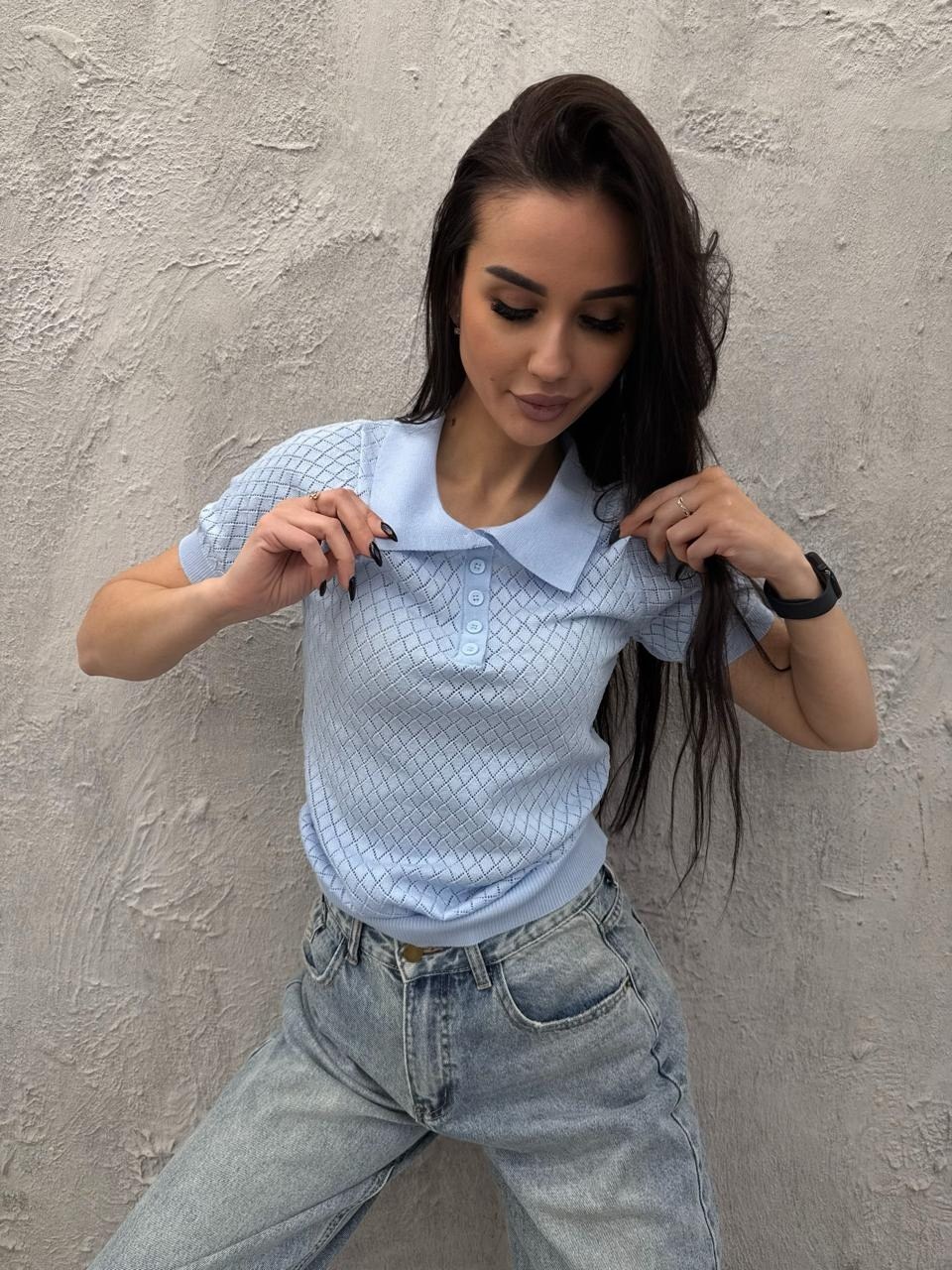 женская кофта,женский свитер,футболки женская,вязаное поло,футболка женская поло