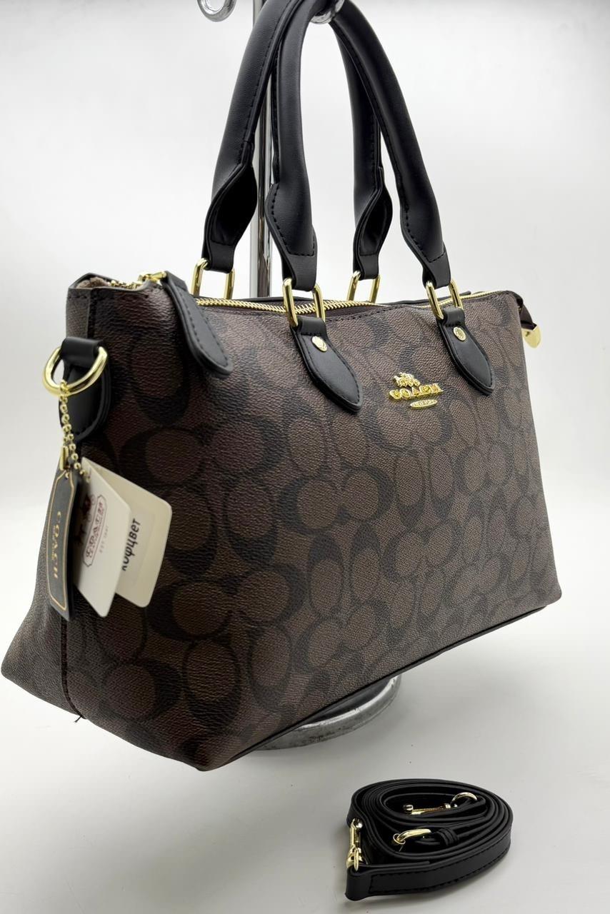 coach сумка женская,сумка coach,модная сумка,женская сумка,coach f76643 mia satchel in brown signature coated canvas monogram