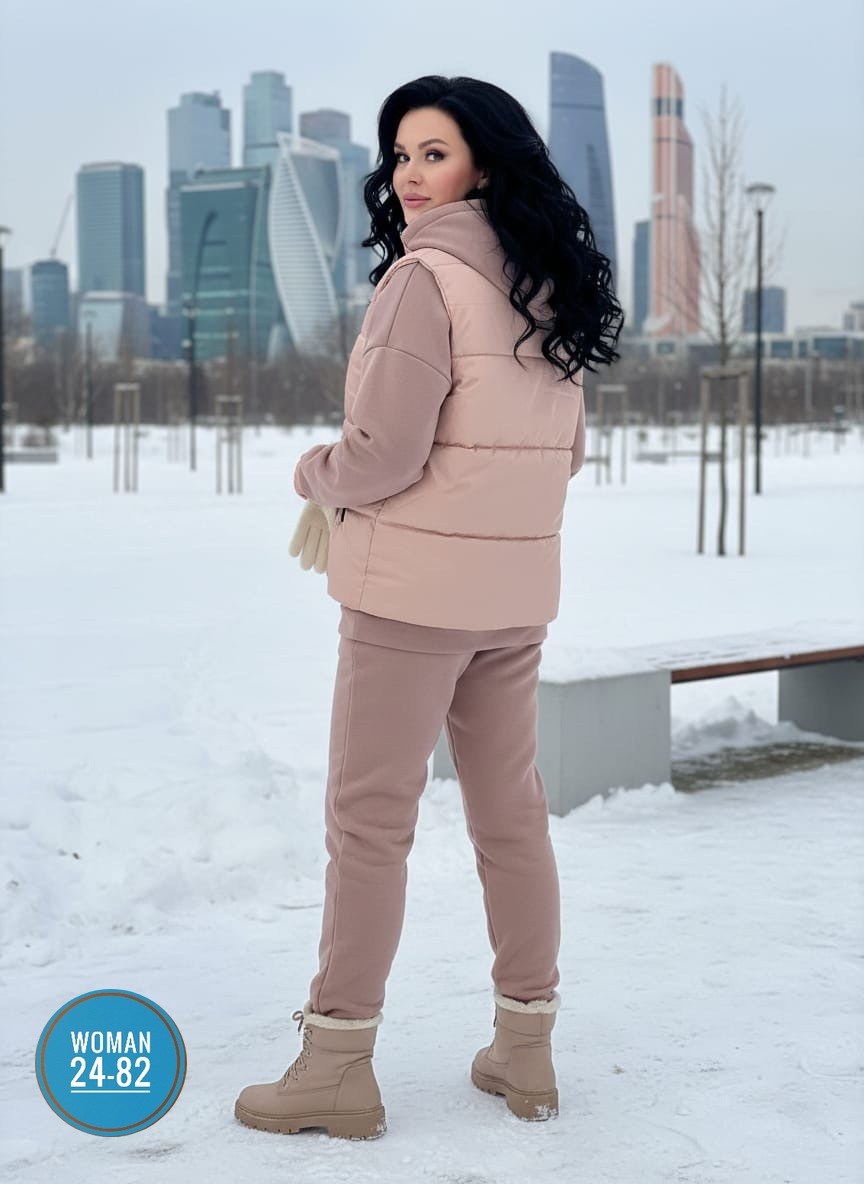 костюм тройка женский,теплый спортивный костюм на флисе с жилеткой halein,костюм-тройка женский утепленный: жилет, толстовка и штаны арт. 1342606,костюм-тройка мужской: жилет, толстовка и штаны арт. 1