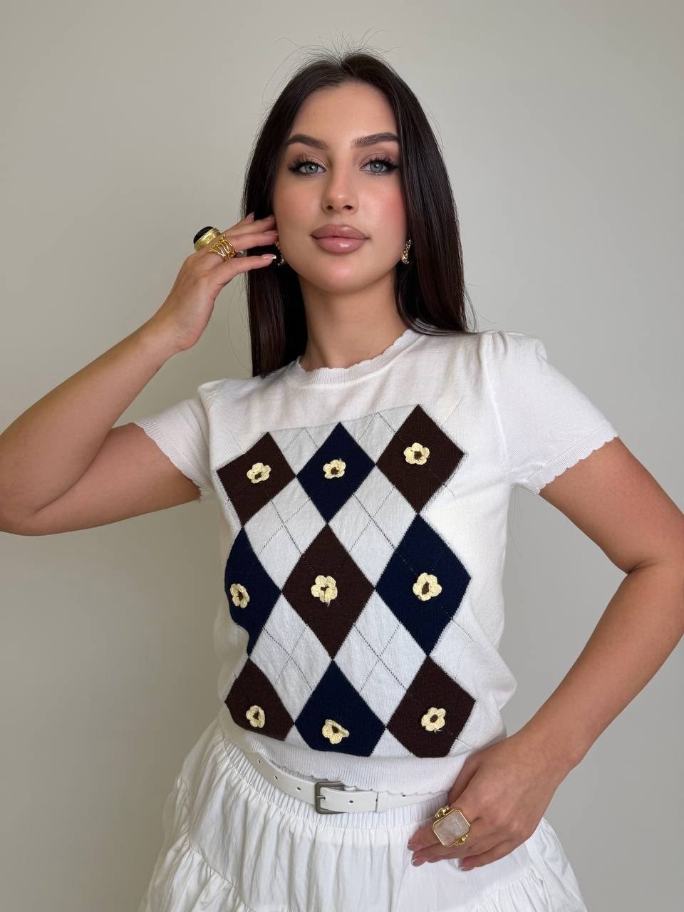 голубой джемпер,джемпер с ромбами,вязаные жилеты,трикотажный свитер,свитер с ромбом