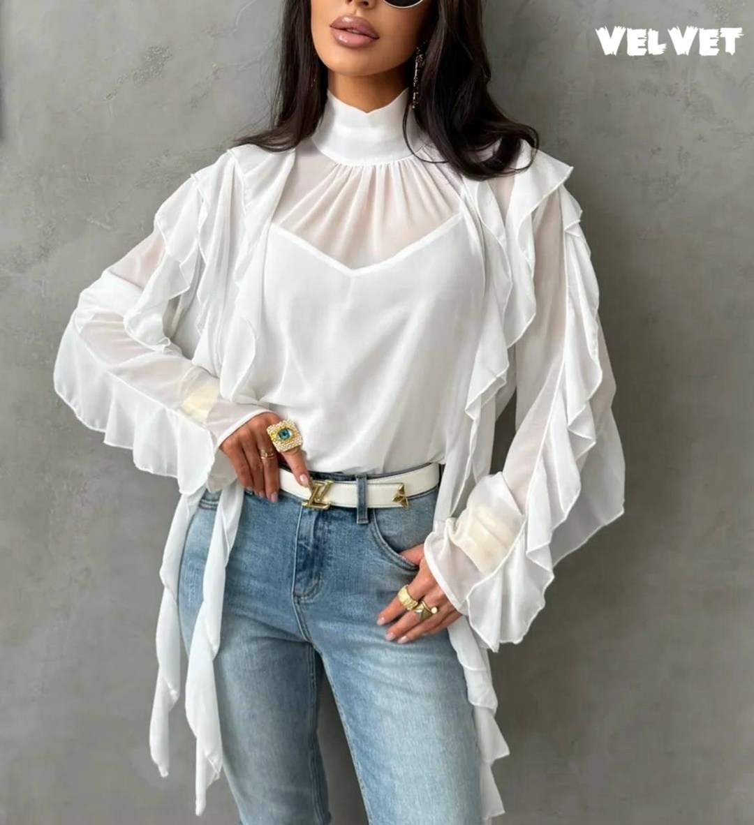 блузка шифоновая на завязках с воланами,блузка нарядная с воланами цвет коричневый,блузка шифоновая на завязках с воланами коричневый,шифоновая блузка,блузка нарядная с воланами