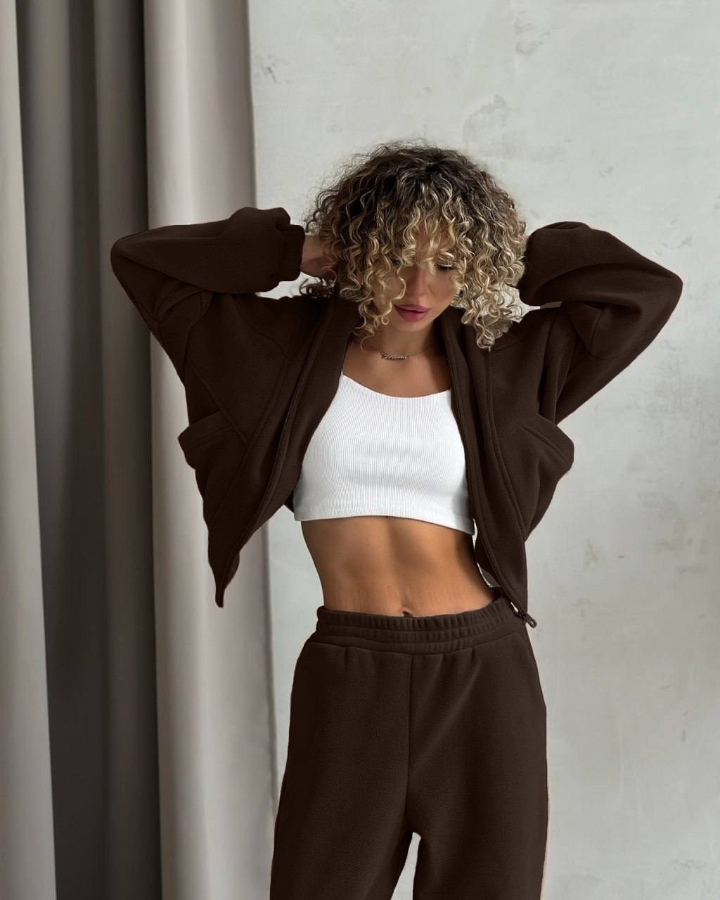 коричневая толстовка-трансформер oversize gloria jeans,женская толстовка,плюшевая толстовка на молнии коричневая укороченная,плюшевая толстовка на молнии коричневая укороченная с кулиской,комбинезон ф