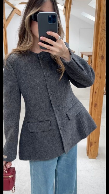 пальто-пиджак из шерсти manteco ® 12 storeez,твидовое пальто из французской шерсти,жакет,шерстяное пальто,жакет шерстяной