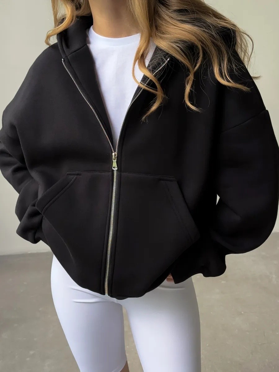 женская толстовка оверсайз,толстовка оверсайз двухцветная,толстовка на молнии женская оверсайз,зип худи оверсайз на молнии теплая,толстовка на молнии с капюшоном теплая оверсайз binita