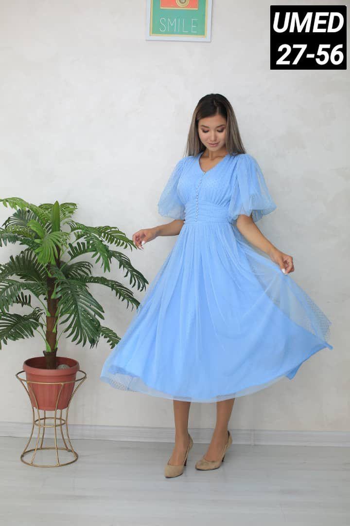 нарядное платье,платье женские,шифоновое платье,платье на выпускной,непышное платье из фатина миди пудровое