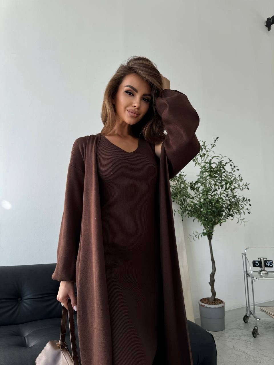 платье трикотажное лапша с длинным кардиганом zinovia,платье лапша с кардиганом,комплект кардиган длинный оверсайз и платье top.baby.girl,платье лапша длинное и кардиган,женский комплект платье макси