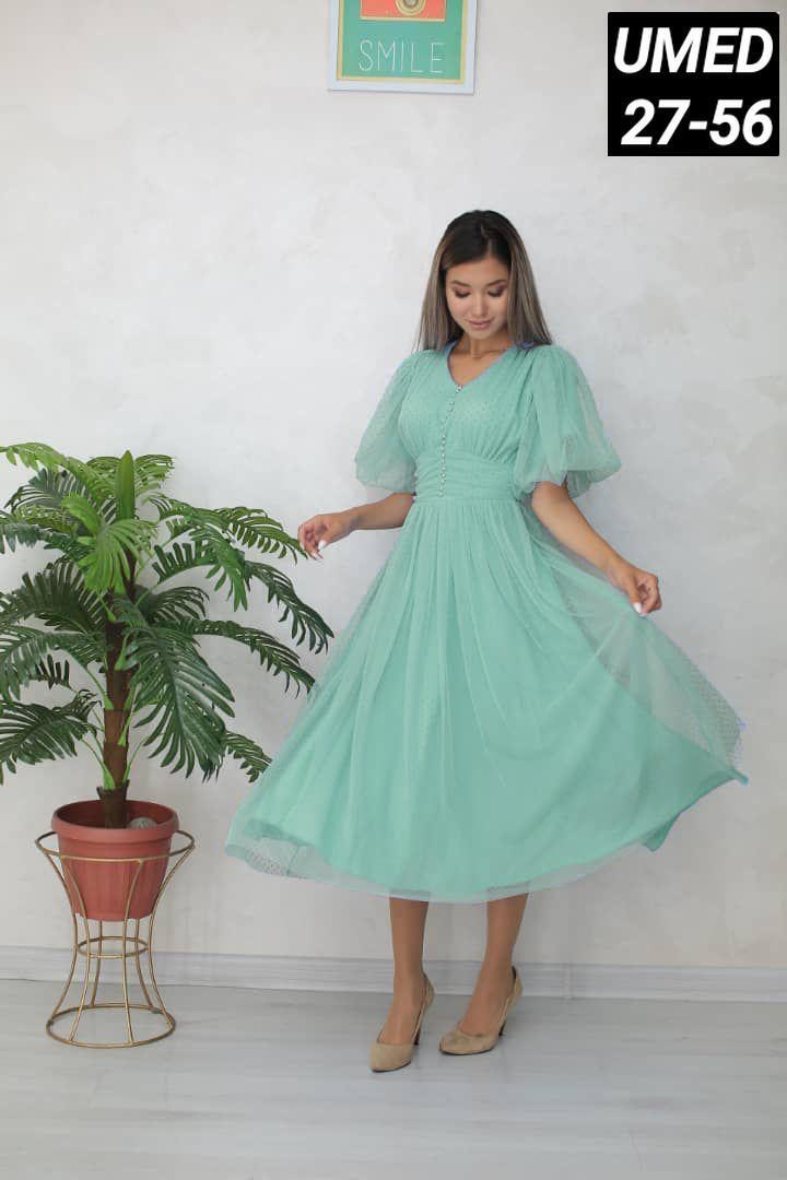 нарядное платье,платье женские,шифоновое платье,платье на выпускной,непышное платье из фатина миди пудровое