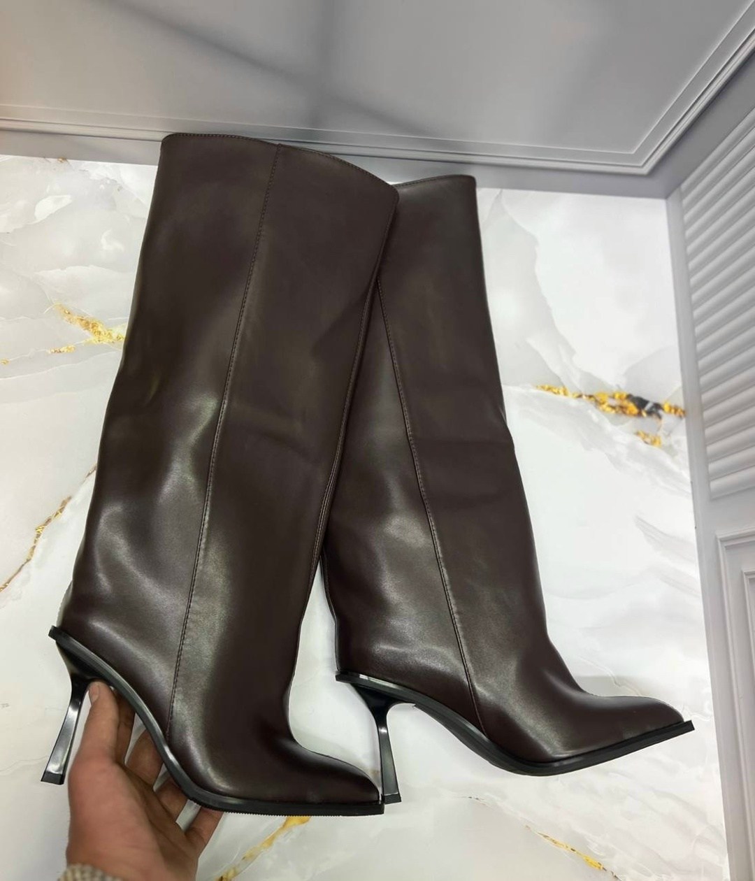 женские сапоги,сапоги,сапоги до колена на высоком каблуке с острым носком,,сапоги на шпильке