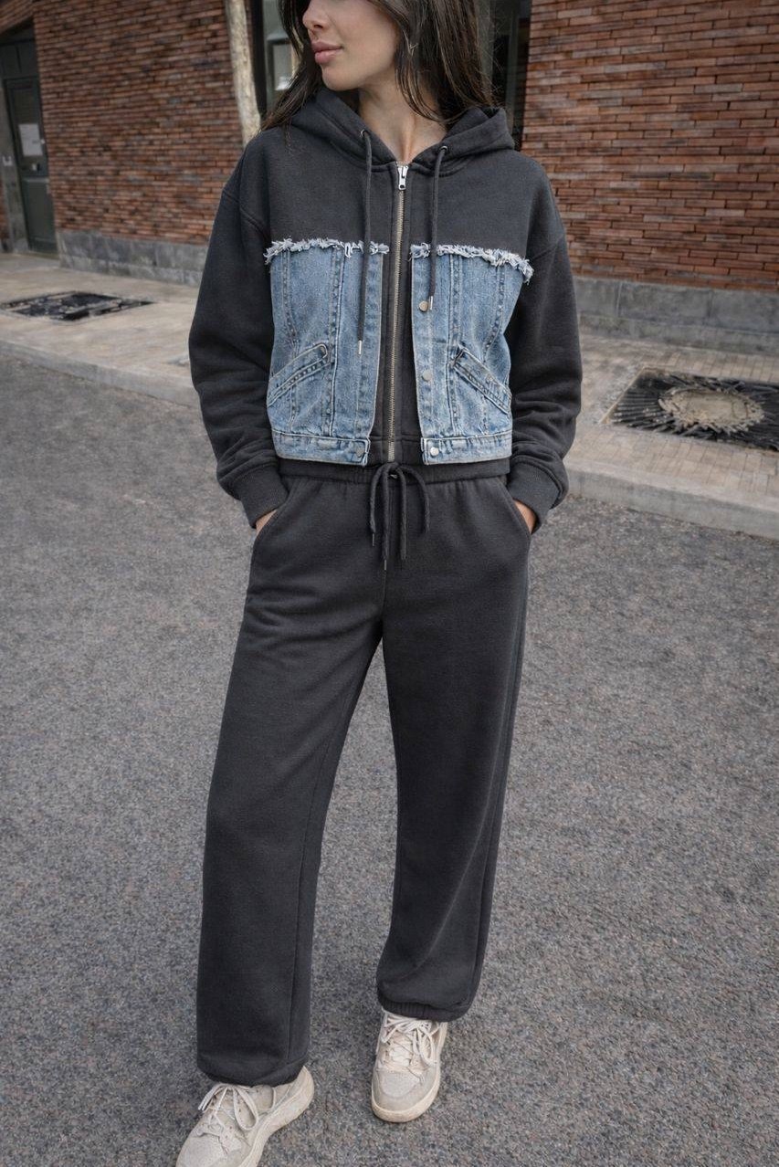 комбинированные джинсовые куртки,повседневная куртка,джинсовая куртка,джинсовая куртка с интересными вставками,джинсовая куртка с капюшоном