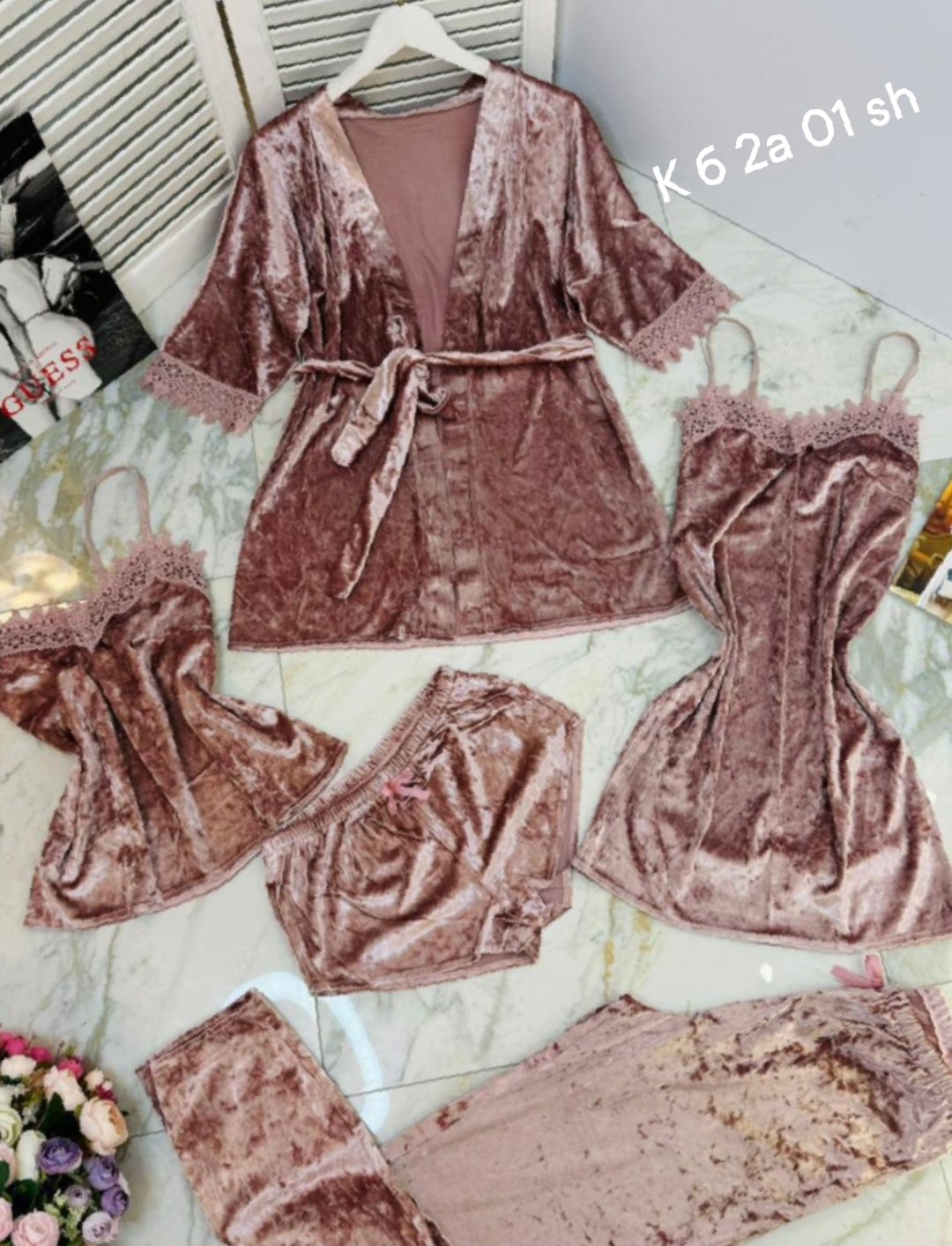 пижама тройка женская велюр,пижама велюр,пижама женская комплект 5 в 1,женская пижама комплект,пижама из мягкого велюра