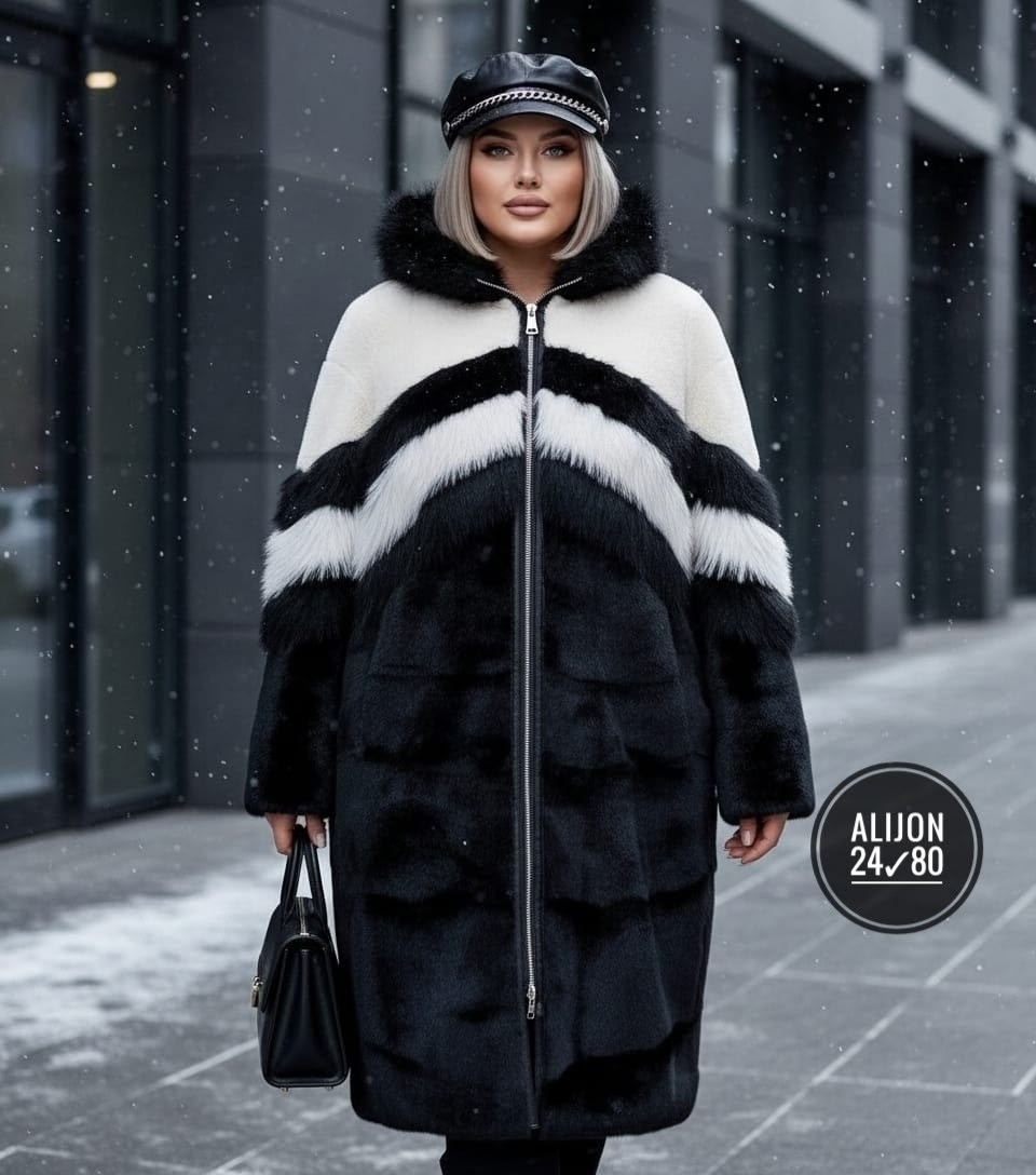женская шуба,шуба,комбинированная шуба,эко шуба,шубка из эко-меха