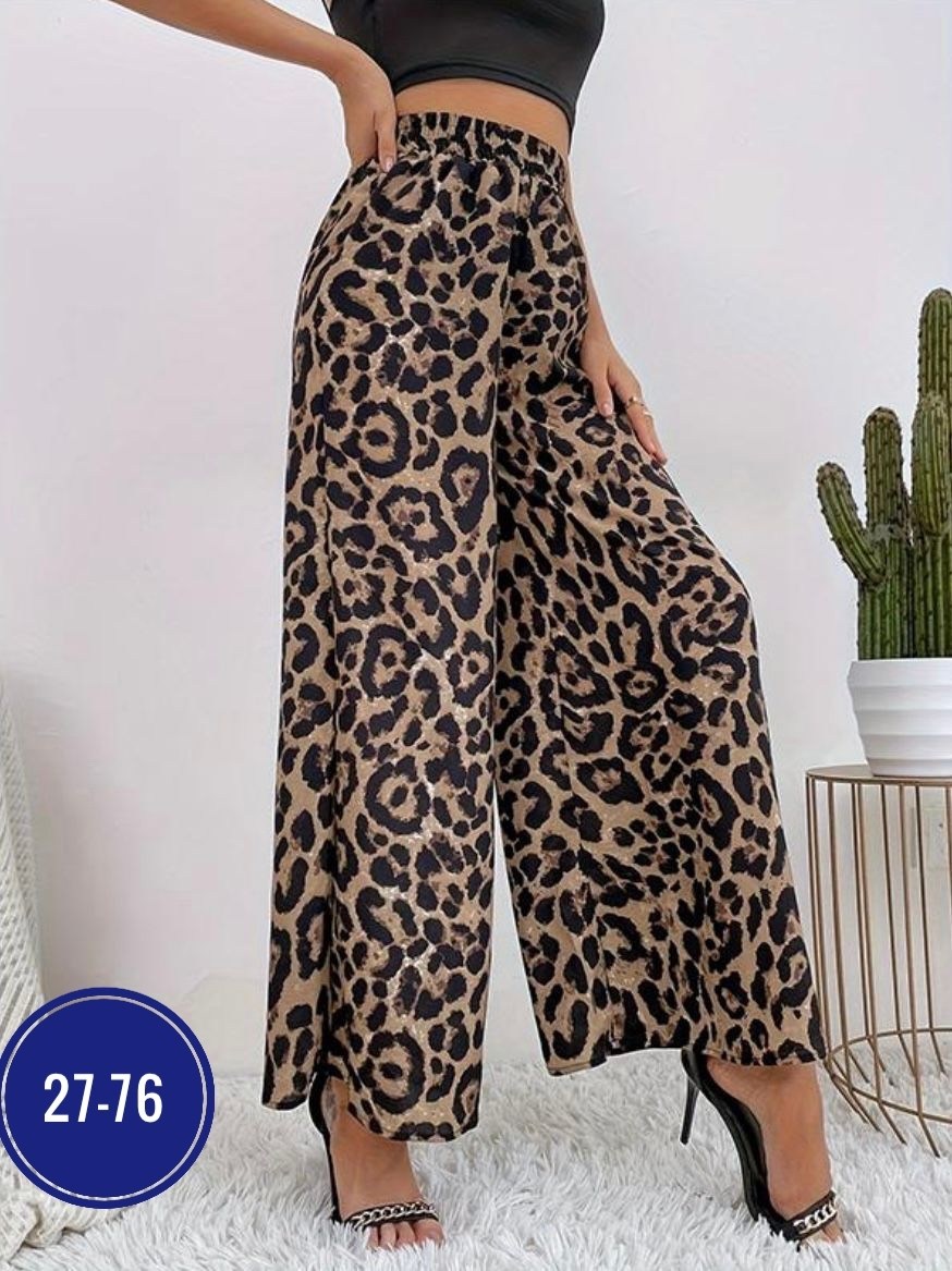 женские брюки с широкими штанинами с леопардовым принтом,повседневные свободные брюки с широкими штанинами и леопардовым принтом,леопардовые широкие брюки,брюки леопардовый принт,широкие брюки с леопа