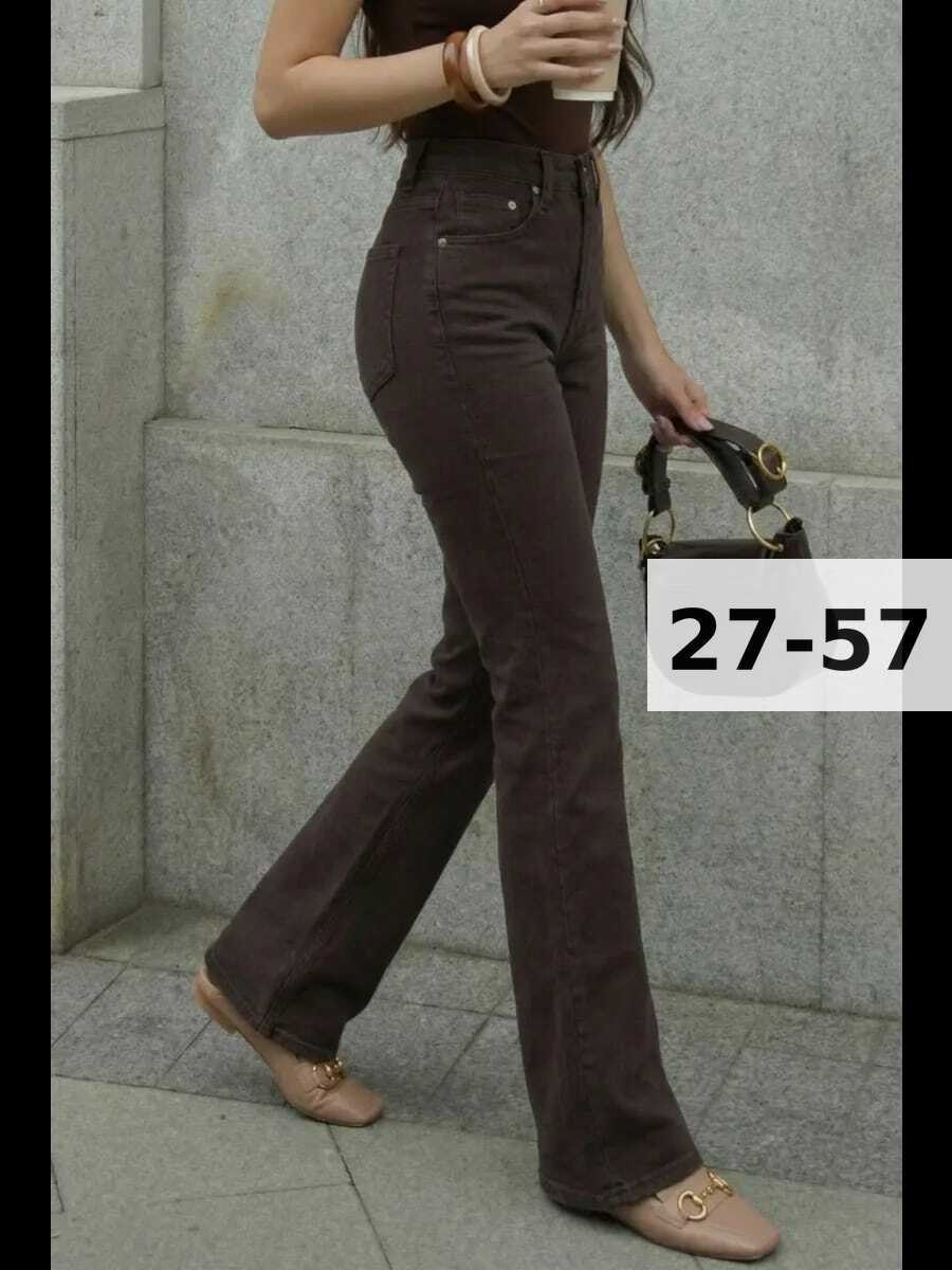 женские джинсы коричневые джинсовые расклешенные брюки,женские джинсы клеш,брюки джинсы,модные брюки,коричневые джинсы