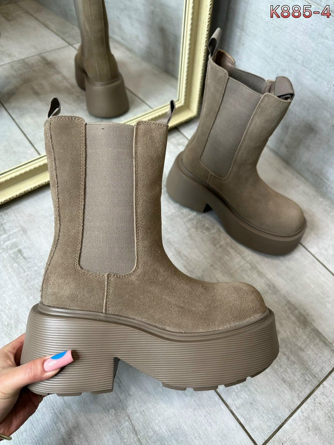 ,женские бежевые замшевые удобные ботинки mold tonny black,челси на платформе зимние натуральная замша ane 248246122,женская ,ботинки челси женские