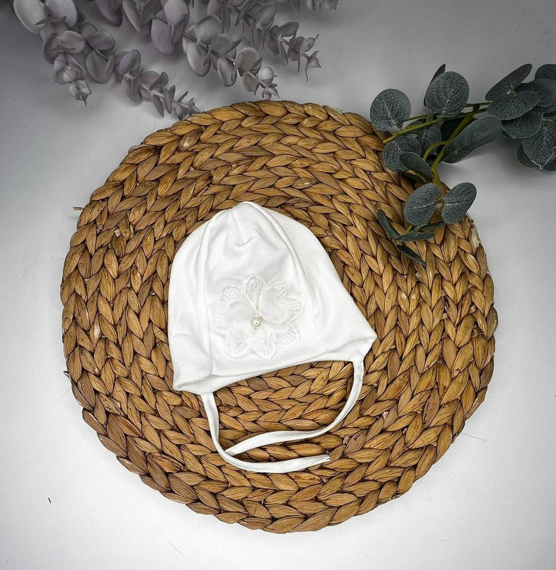 белый чепчик детский,чепчик для новорожденных,чепчик,крестильный чепчик,чепчик детский