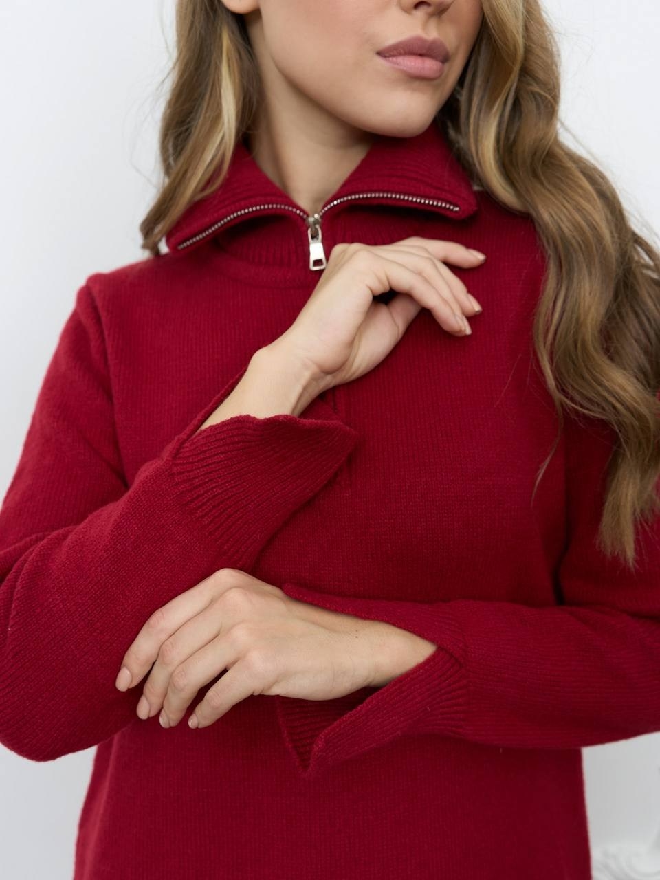 вязаное платье,платье krasa 286-21 бежево-шоколадный,платье теплое,теплое вязаное платье,платье женская