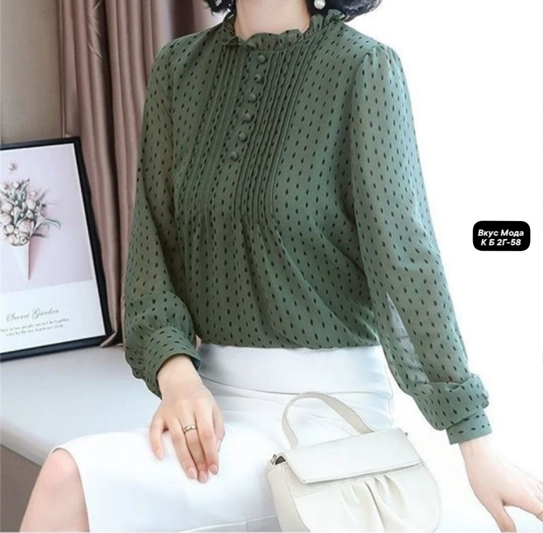 шифоновая блузка с длинным рукавом,шифоновая блузка в горошек,блузка женская с длинными рукавами,шифоновая блузка,женская шифоновая блузка