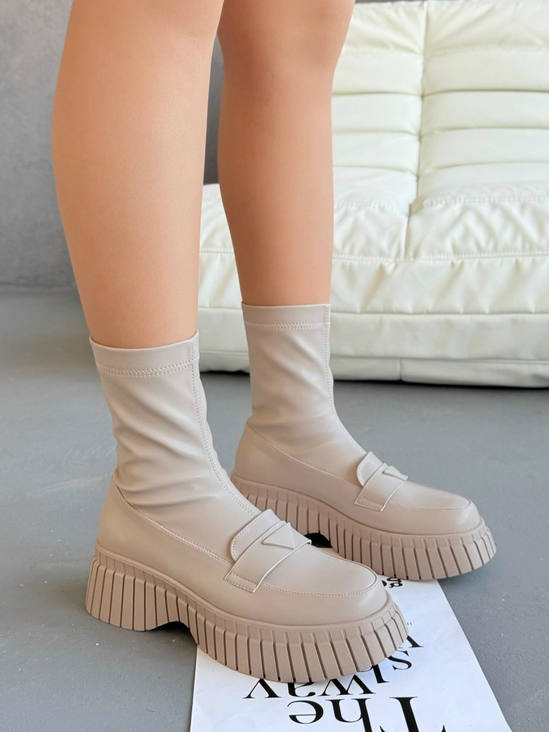 ,ботинки на массивной подошве,женские ботинки,женские ботинки на платформе,ботинки из экокожи на массивной подошве k83