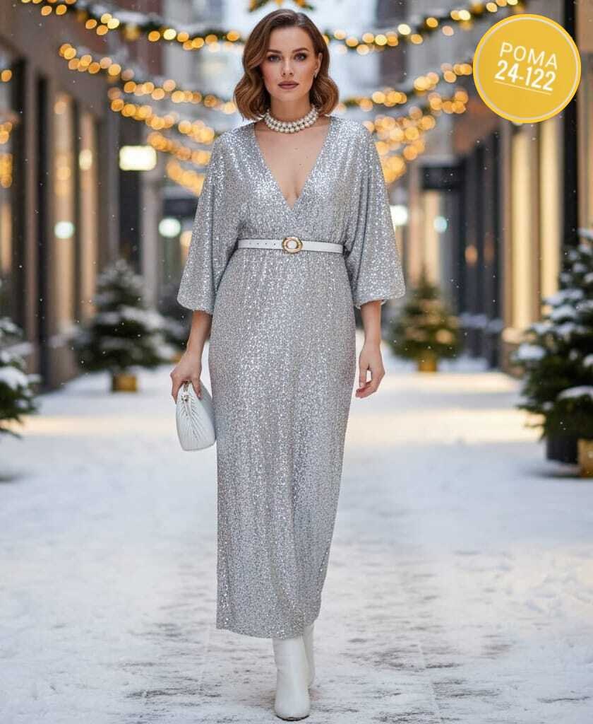 нарядное платье,платье,вечернее платье с пайетками invite 4087 серый размер 50-58,платье полуприлегающее из трикотажа с пайетками и v-образным вырезом invite 4087,вечернее платье