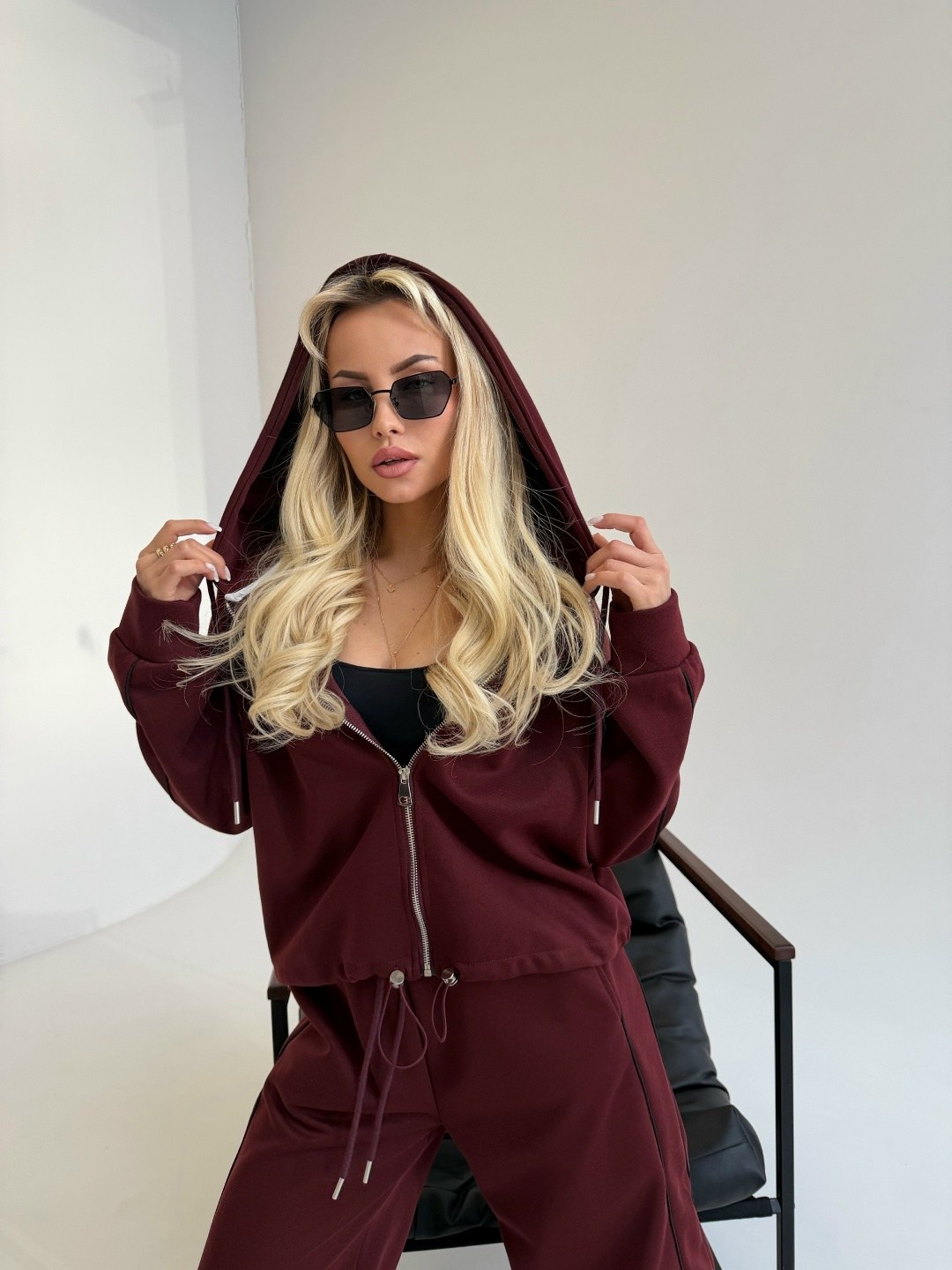 спортивный костюм,костюм с брюками,женский спортивный костюм,спортивный костюм на флисе,спортивный костюм женский на молнии saliko цвет бордовый