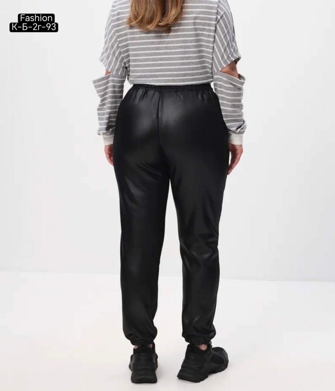 брюки из экокожи спортивные на резинке moliza 60682942,брюки из экокожи спортивные на резинке moliza,джоггеры из экокожи женские,джоггеры кожаные утепленные на флисе shana style,брюки из экокожи больш