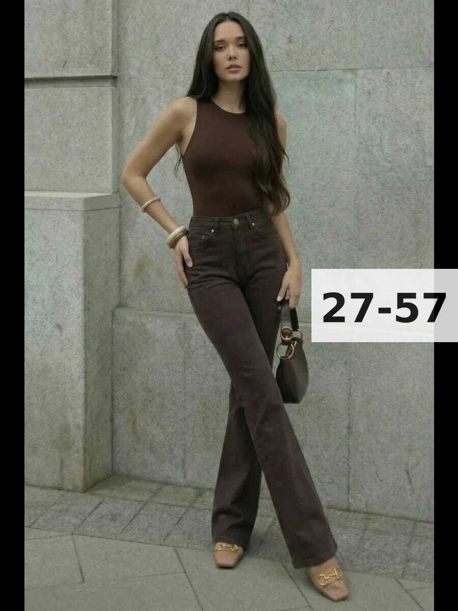 женские джинсы коричневые джинсовые расклешенные брюки,женские джинсы клеш,брюки джинсы,модные брюки,коричневые джинсы