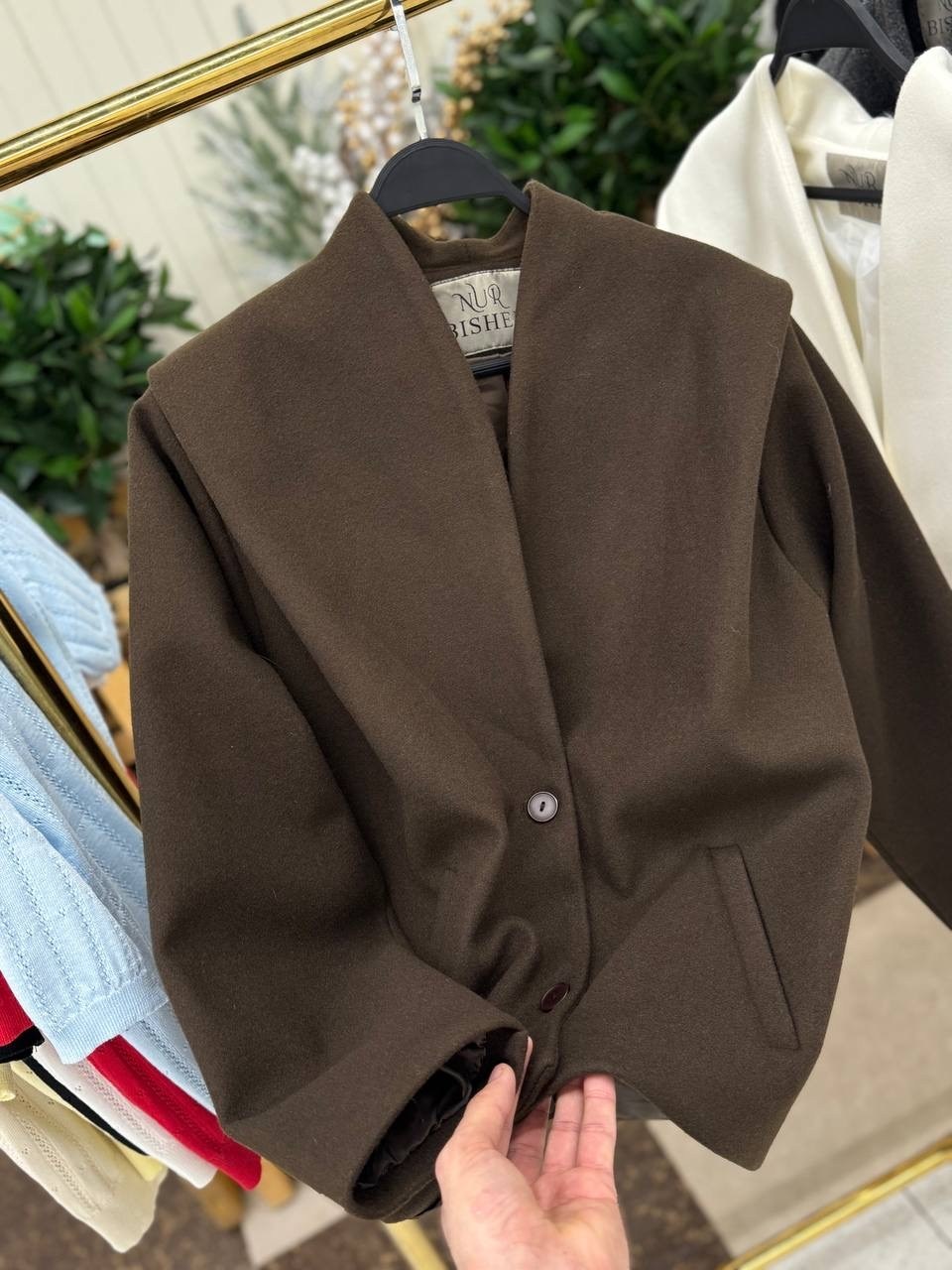 пиджак драповый оверсайз жакет классический,полупальто,жакет dava 7009 шоколадный,пальто пиджак,шерстяное пальто