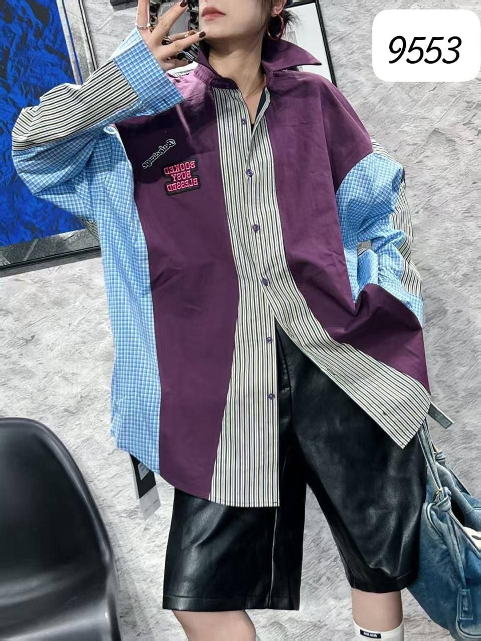 рубашка пэчворк,повседневная рубашка,модная женская рубашка,длинная рубашка,женская рубашка