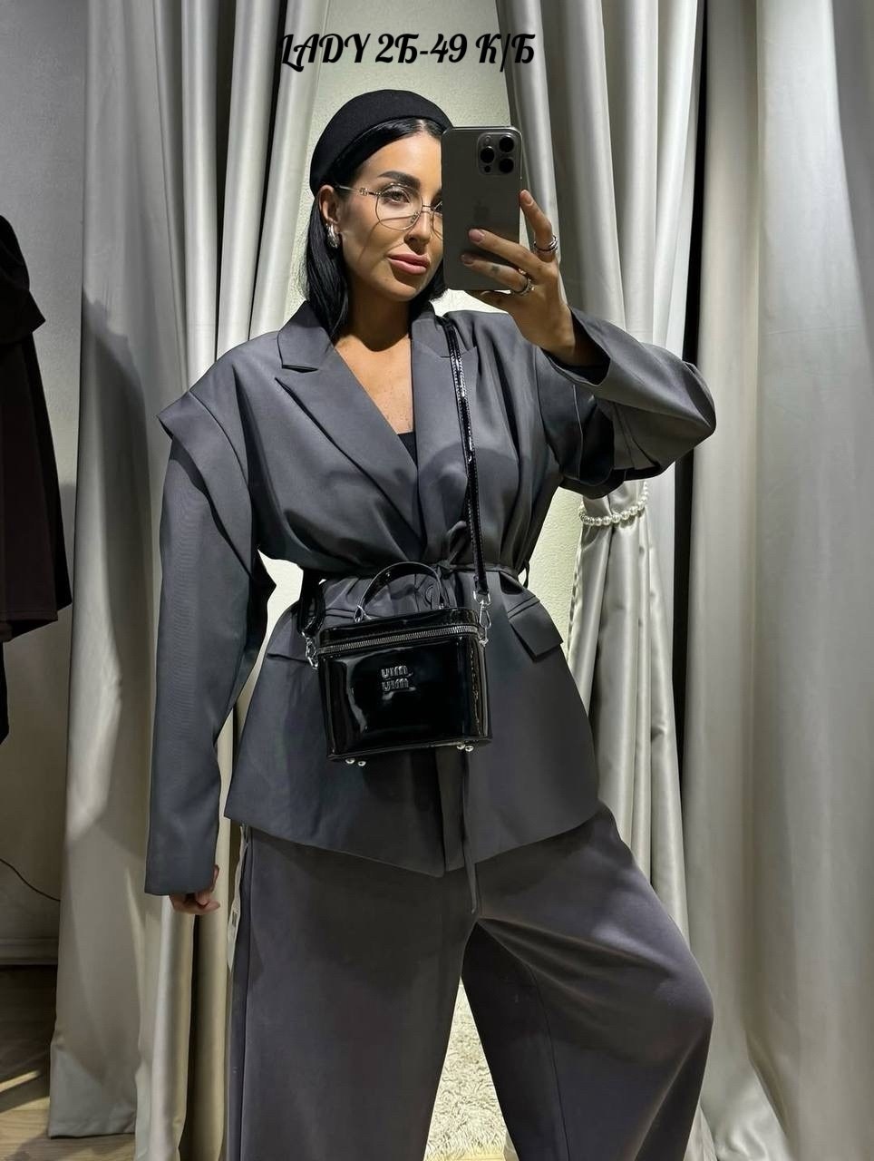 брючный костюм,брючный костюм женский,серый брючный костюм,костюм с брюками,брючный костюм свободного кроя