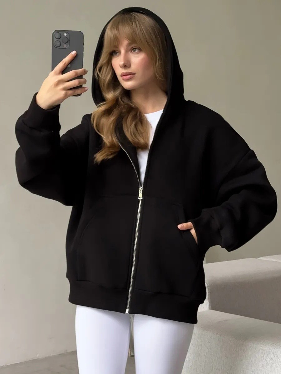 женская толстовка оверсайз,толстовка оверсайз двухцветная,толстовка на молнии женская оверсайз,зип худи оверсайз на молнии теплая,толстовка на молнии с капюшоном теплая оверсайз binita