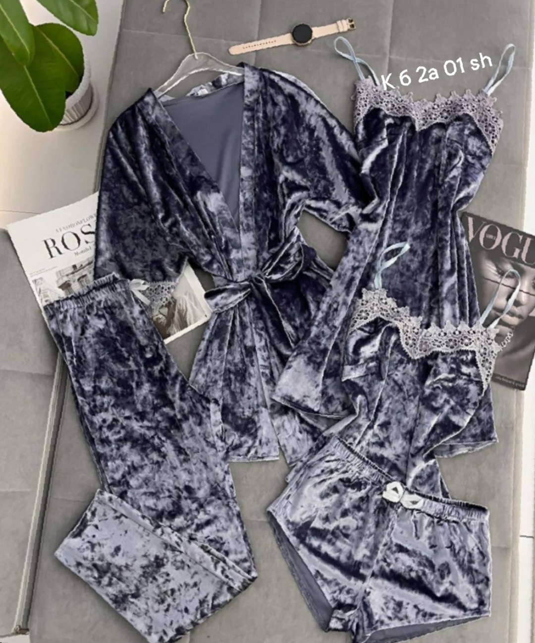 пижама тройка женская велюр,пижама велюр,пижама женская комплект 5 в 1,женская пижама комплект,пижама из мягкого велюра