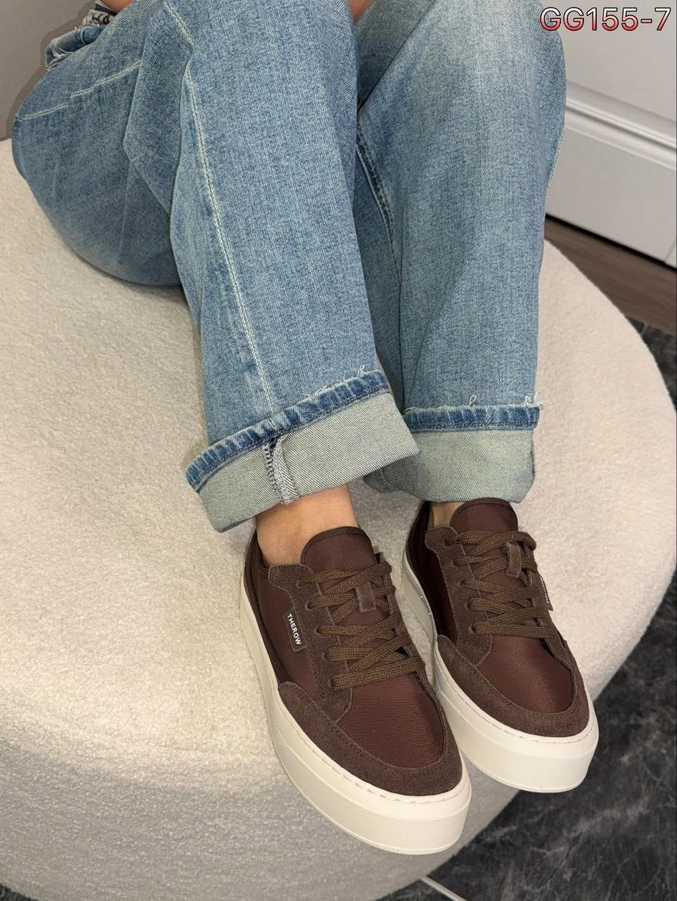 кеды замшевые,кеды коричневые женские,кеды слипоны женские the row лх155,модная женская ,кеды натуральная замша на высокой подошве reversal