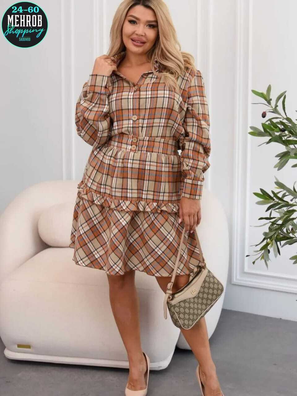 женское платье в клетку,платье в клетку,платье женская,платье рубашка женская,платье в клетку большие размеры