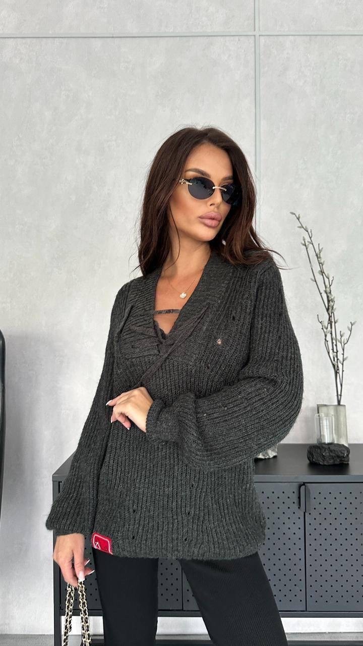 женский свитер оверсайз с v-образным вырезом happyfox,женский свитер оверсайз с v-образным вырезом,комплект кардиган,кардиган,кардиган женский