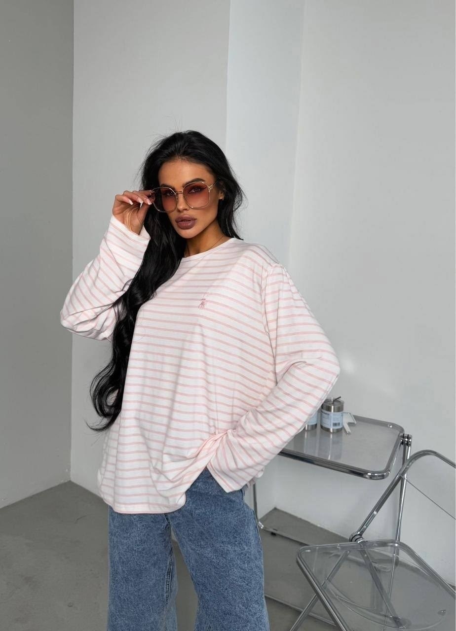 лонгслив оверсайз хлопок базовый джемпер тельняшка в полоску la stella,кофта в полоску,свитшот женская,кофты оверсайз,тельняшка лонгслив