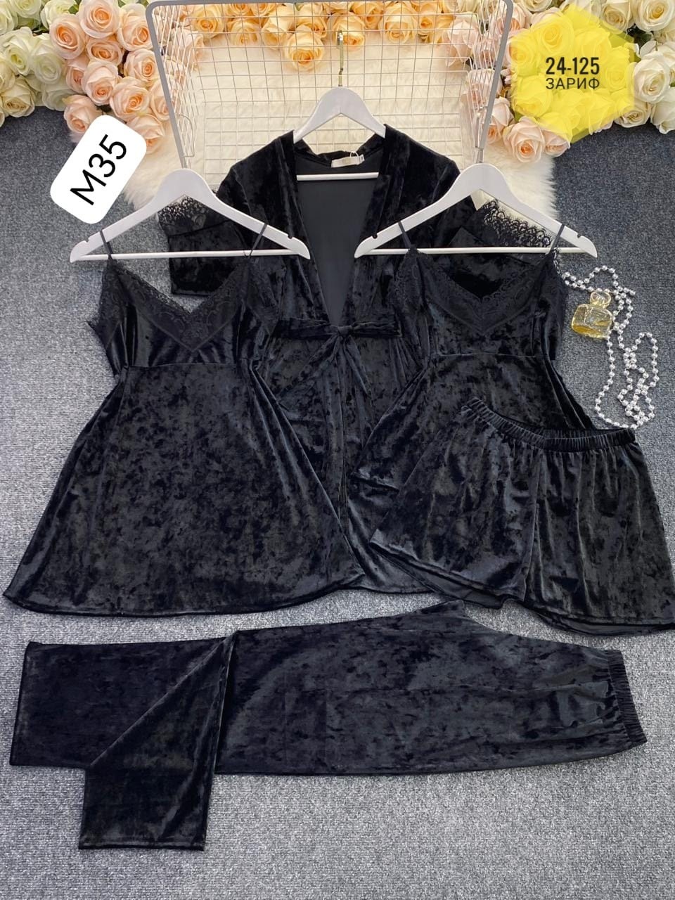 пижама женская 5 в 1,пижама велюр,комплект пижама,пижама из бархата,пижама велюровая со штанами комплект 5 в 1