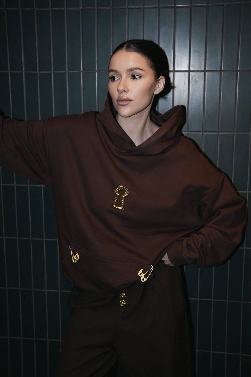 теплое худи женское в шоколадном цвете,свитшот и толстовка,худи женская,толстовки худи,толстовка жен