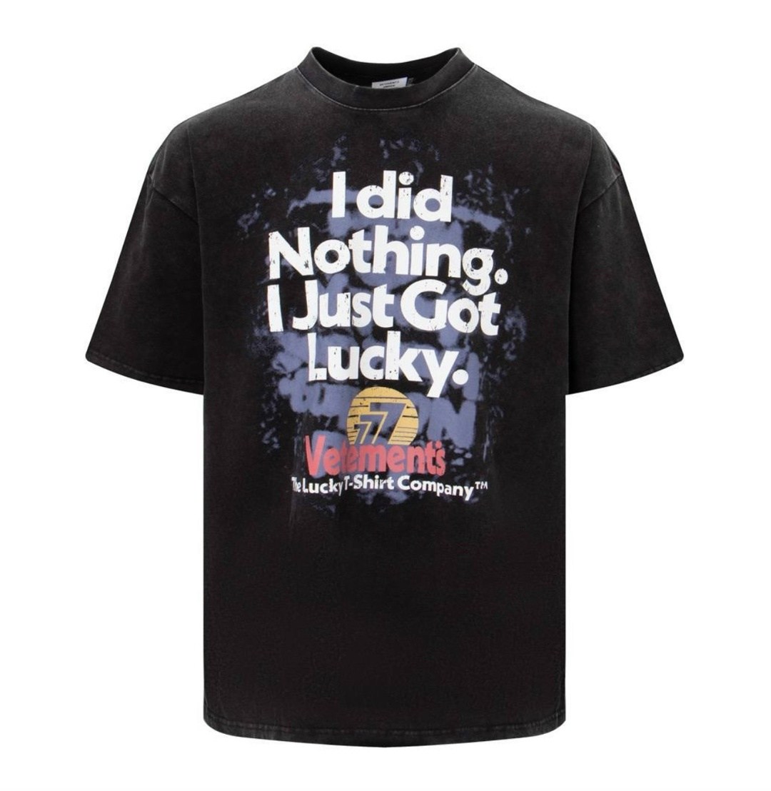 vetements i did nothing i just got lucky,vetements i did nothing i just got lucky худи,футболки для мужчин,футболки vetements,lucky shirt