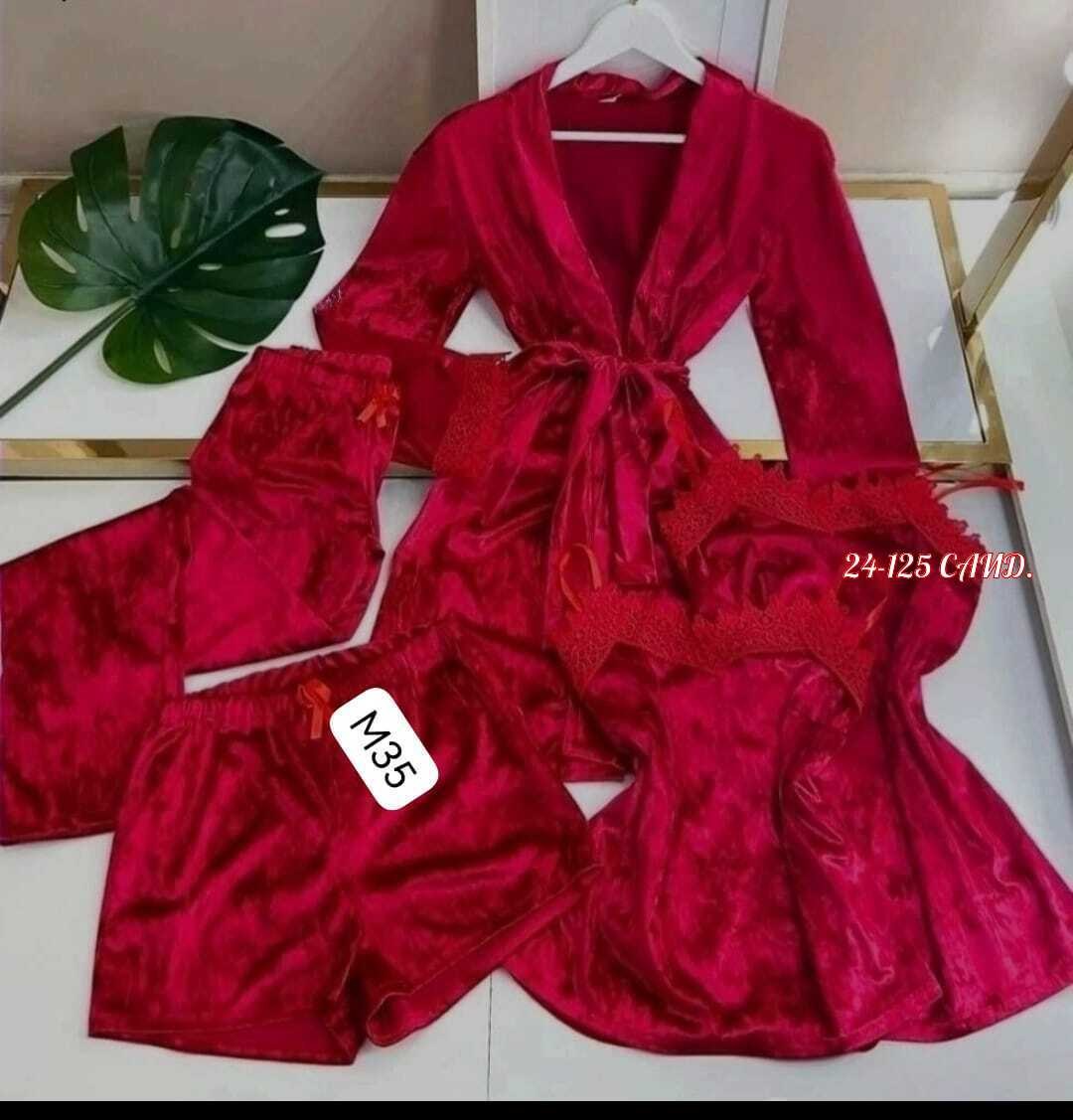 пижама женская 5 в 1,пижама из бархата,комплект пижама,пижама велюровая со штанами комплект 5 в 1,пижама велюр