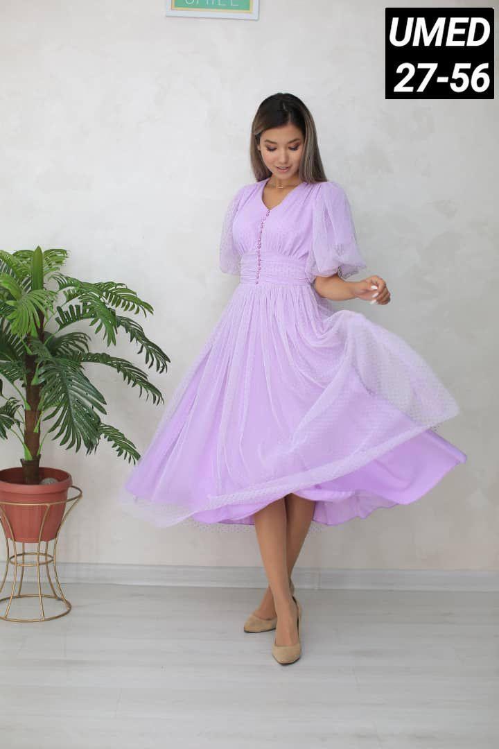 нарядное платье,платье женские,шифоновое платье,платье на выпускной,непышное платье из фатина миди пудровое