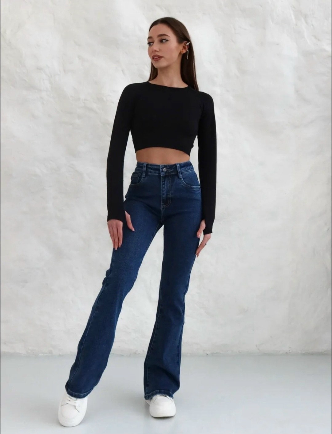 джинсы клеш женские,джинсы-клеш,джинсы клеш женские с высокой посадкой,джинсы клеш женские от колена,клёш от колена джинсы