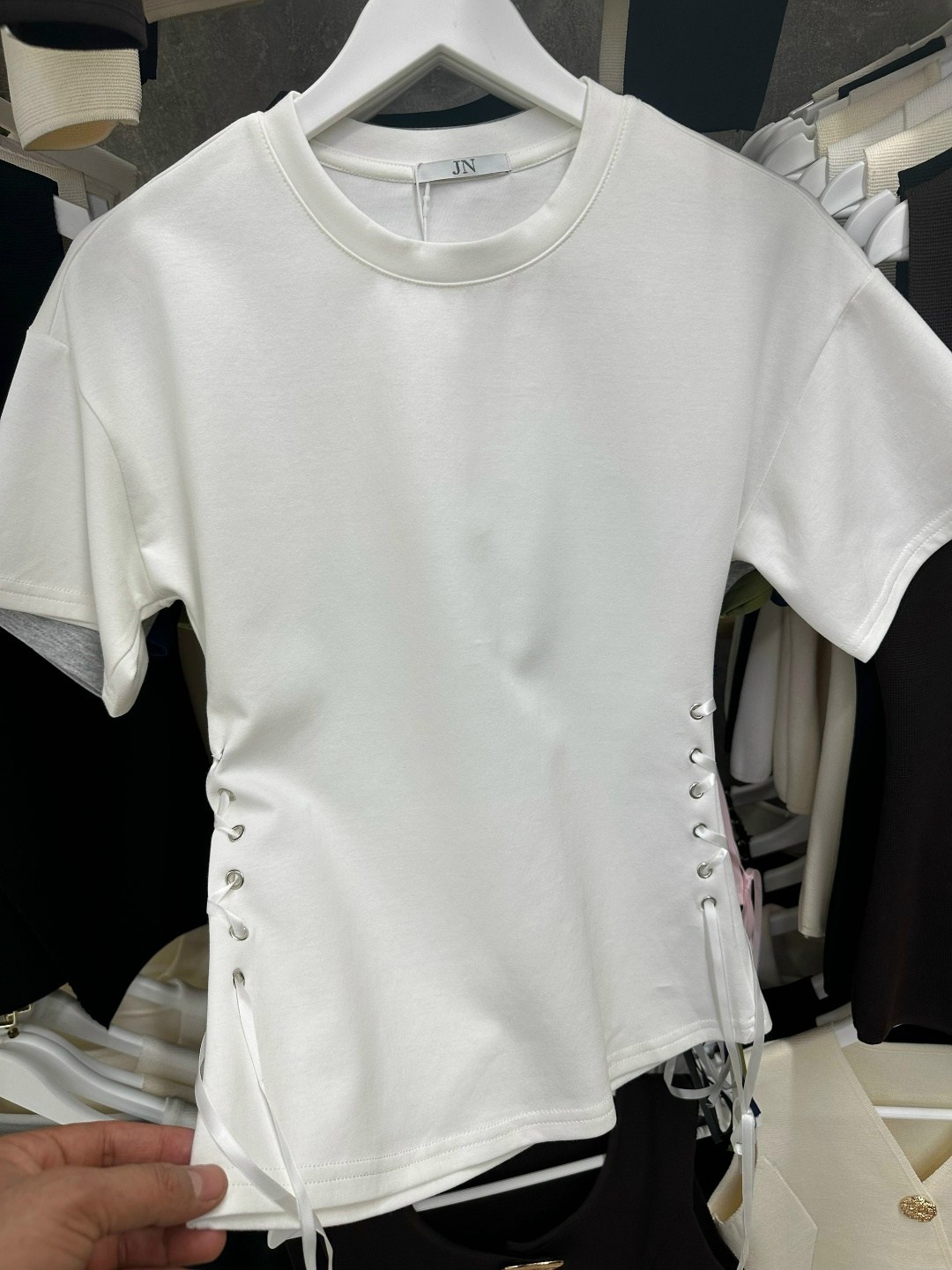 футболки женская,футболка необычного кроя,футболка с завязками,футболка зелено